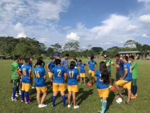 Soccer trainings in the villages