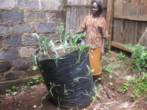 Tabitha at her storey garden.