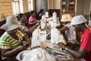 A sewing co-op started with Lesedi la Batho's help