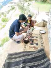 A Physiotherapist helping a child with PWD