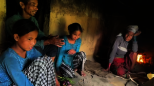 Deepa and Kreepa with their parents at home