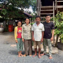 Ven with his family at home in Kampong Chhnang