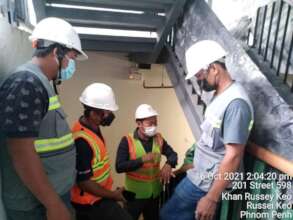 Bun Leang visiting a work site