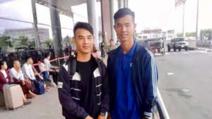 At the airport, leaving Cambodia for Thailand