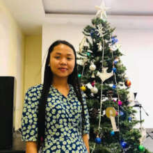 SreyNith, at church for Christmas