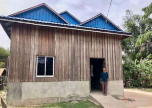 SreyNith at her family home in Prey Veng