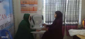 Vision testing at  Vision Centre of Women Can