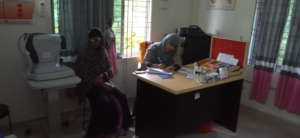 Vision testing at  Vision centre of Women Can