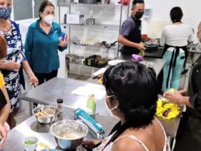At Cooking shcool with Kevin