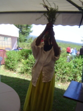 Woman dancing with rosemary