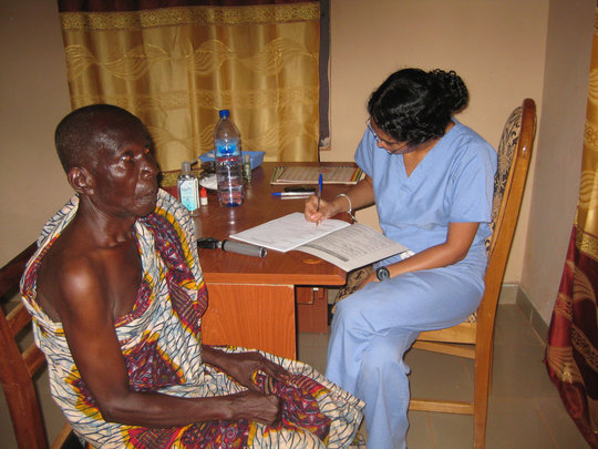 A patient being screened