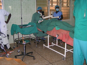 Dr. Lartey performing sight-restoring surgery