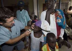 HCP Co-founder Dr. Tabin examining a patient