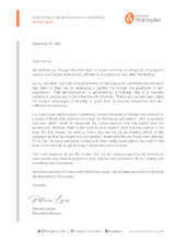 Letter signed by Patricia Larios