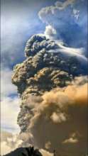 The toxic ash plume from La Soufriere Volcano has