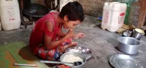 Child eating his food