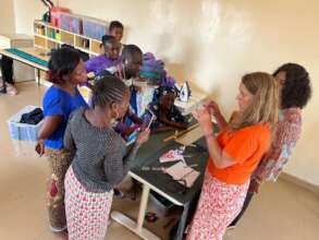 Melani training our staff in Bobo Dioulasso