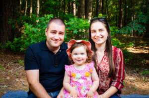 Ukrainian refugee family