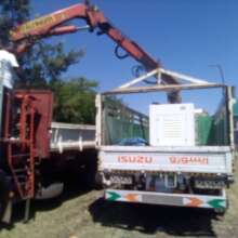 The generator being transported