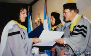 Maricruz receiving her college degree