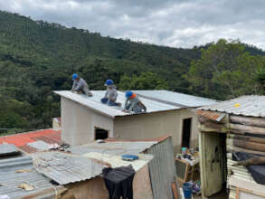 Construction team building a new home for a family