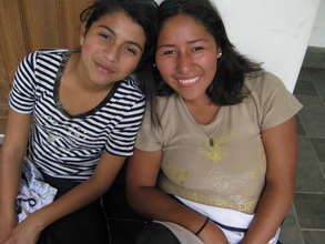 Jocelyn (left) with a friend at a youth activity.