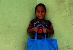 Student with school supplies
