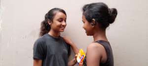 Girls giving hopes to each other
