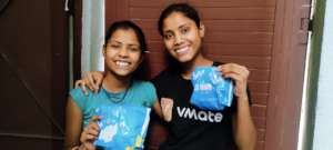 girls with sanitary napkins