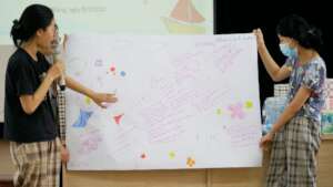 Children painted "the river of time" picture