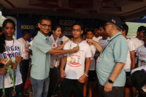 Winners receiving the medals