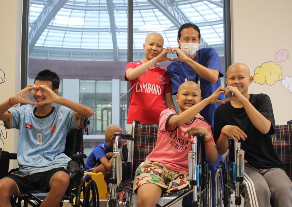 At the playroom in the pediatric oncology ward