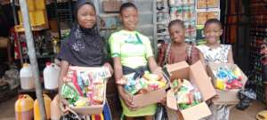 Girls with their provisions