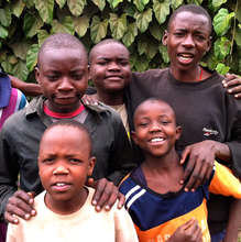 Dennis (top middle) with friends