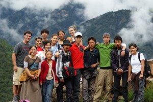 Students and volunteers in Chungba