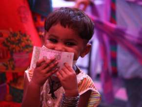 Cash as Eidi distributed to children