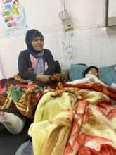 Make-shift medical care in Al Ahli Hospital