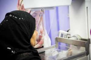 A Gazan women is screened for breast cancer