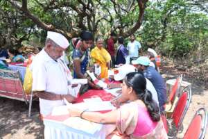Distributing first aid kits & requesting feedback