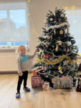 Hlib (3 years old) celebrating Christmas at Dacha.