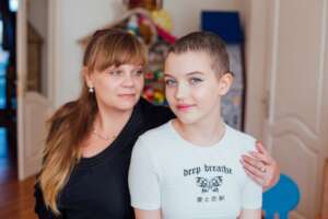 Iryna and her mother in the family home in Kiev, U