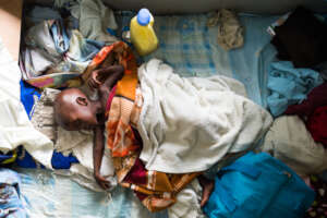 Hospitalized child in pediatric ward