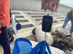 Weighing of marine litter