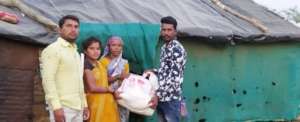 Couple happy to receive emergency supplies
