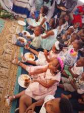 partial view of  kidrs g  during their daily meal