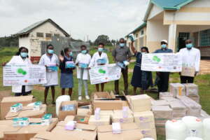 Rejoicing at a delivery of vital PPE in Londiani