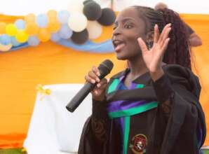 A Zara alum (& college grad) at our year-end event