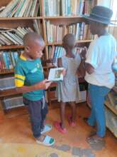 Library time - picking out books to take home.