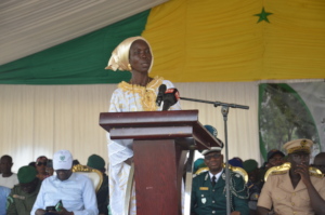 Arame, President of Walo, speaking at the ceremony