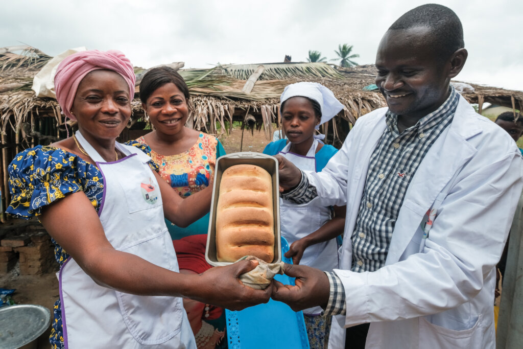 Bread made from cassava flour by local women